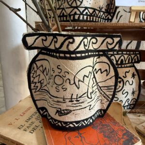 Jarrón de tela Blanco y Negro no.3 - PEQUEÑO